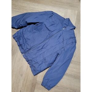 Vintage London Towne Women's Blue Lined Bomber Windbreaker Jacket Size 11/12 Kor
